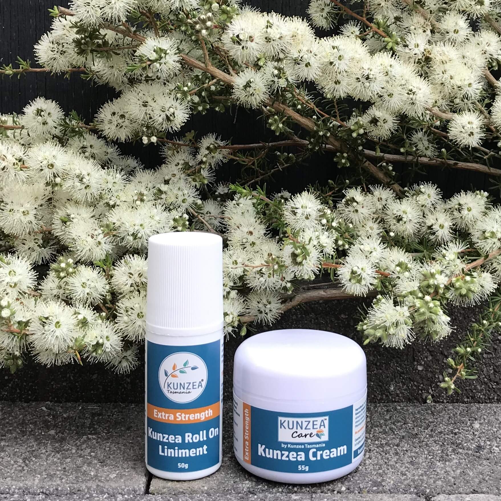 Kunzea Tasmania 'extra strength' liniment & cream set